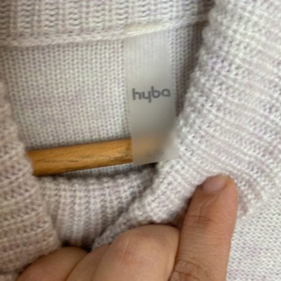 Hyba Women Light Pink Long Sleeve Turtleneck Knit Tunic Sweater Size Large - Picture 5 of 13